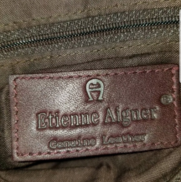 Vintage Burgundy Brown Etienne Aigner Leather Bag - Picture 7 of 8